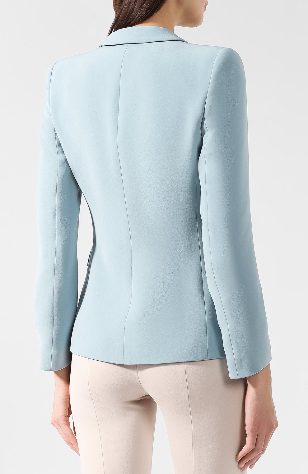 Шелковый жакет GIORGIO ARMANI голубого цвета по цене 312500 руб., арт. 9SHGG067/T0010, фото 4 Шелковый жакет GIORGIO ARMANI, арт. 9SHGG067/T0010, фото 4