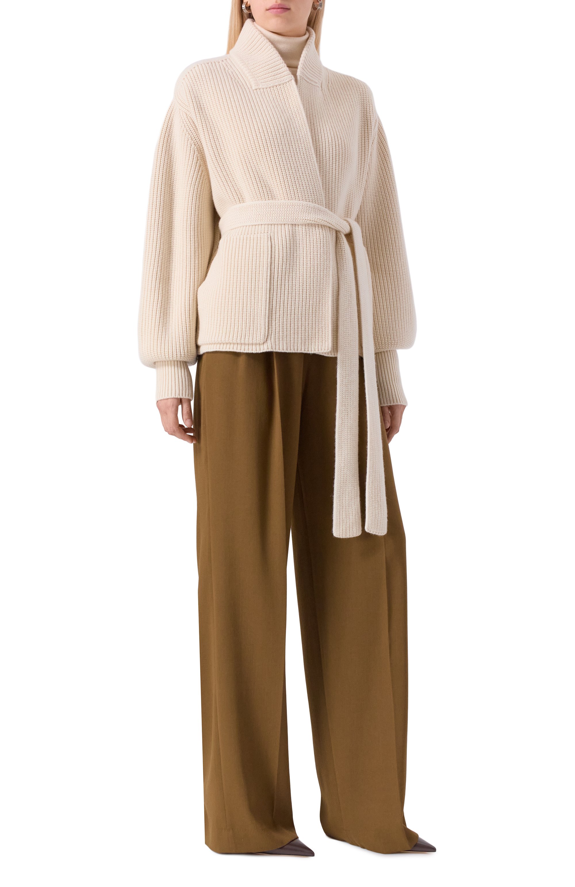 Кашемировый кардиган SASUPHI кремового цвета по цене 313000 руб., арт. W25707/WS, фото 2 Кашемировый кардиган SASUPHI, арт. W25707/WS, фото 2