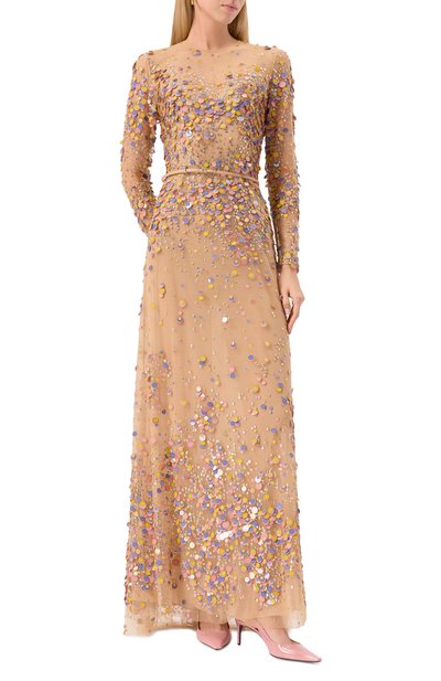 Платье из шелка и вискозы ELIE SAAB, арт. D0821NP25/BE038, фото 3