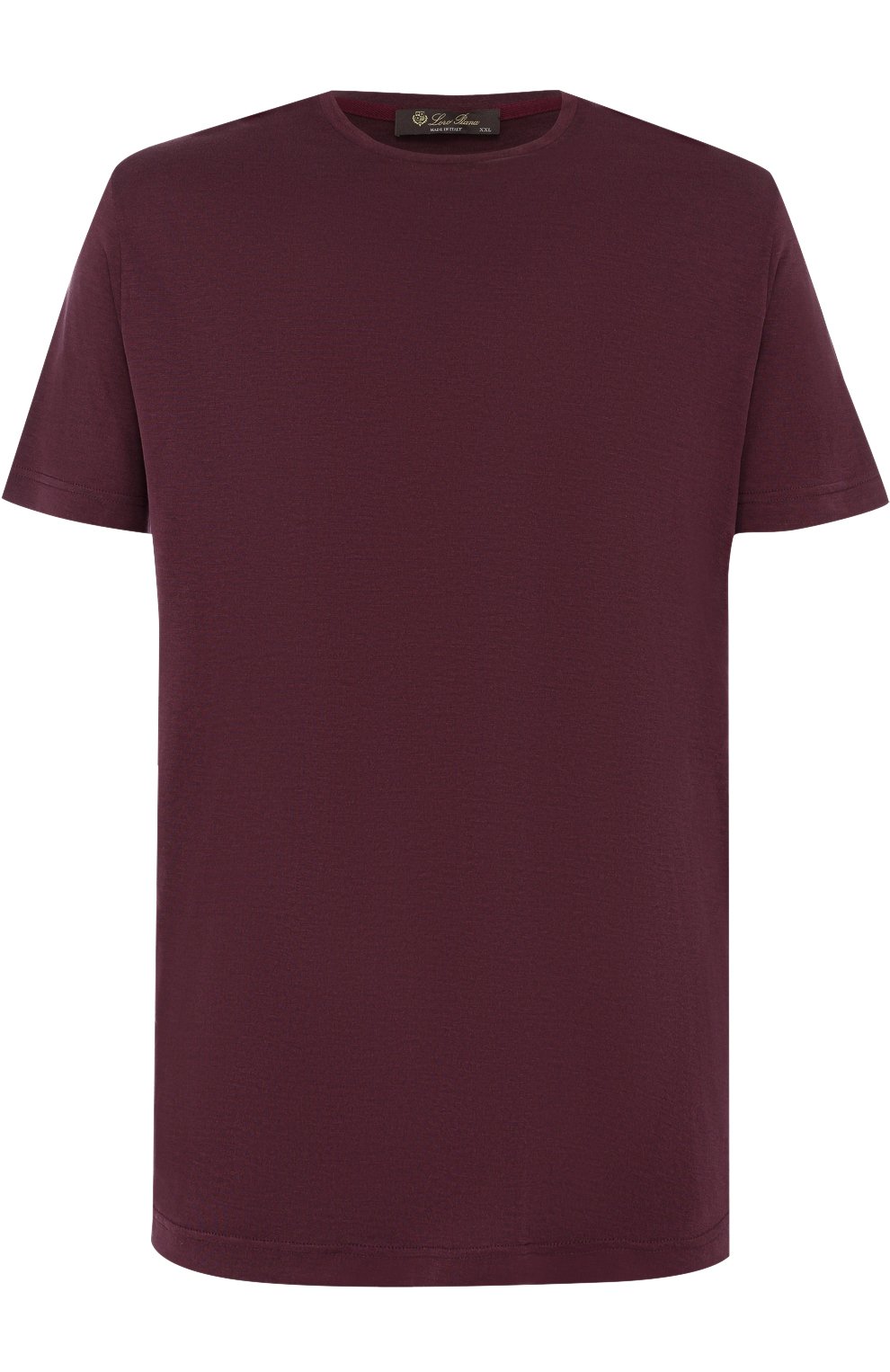 Футболка из шелка и хлопка LORO PIANA бордового цвета по цене 44200 руб., арт. FAF6128, фото 1 Футболка из шелка и хлопка LORO PIANA, арт. FAF6128, фото 1