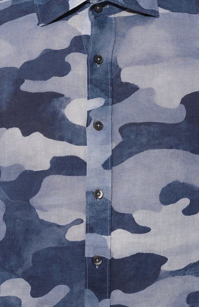 Льняная рубашка 120% LINO синего цвета по цене 32250 руб., арт. 31ALIM1311/000G248/100, фото 5 Льняная рубашка 120% LINO, арт. 31ALIM1311/000G248/100, фото 5