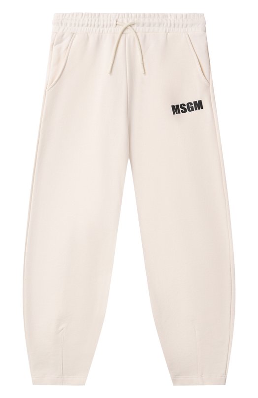 

Хлопковые джоггеры MSGM kids, Кремовый