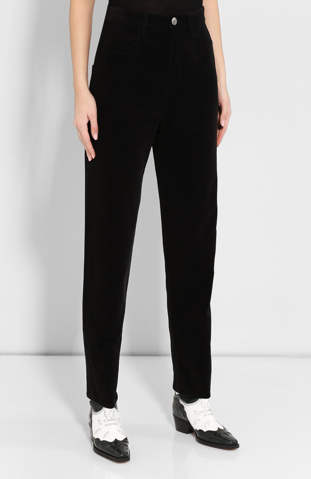 Хлопковые брюки ISABEL MARANT черного цвета по цене 42450 руб., арт. PA1466-19H014I/DEB0RA, фото 3 Хлопковые брюки ISABEL MARANT, арт. PA1466-19H014I/DEB0RA, фото 3