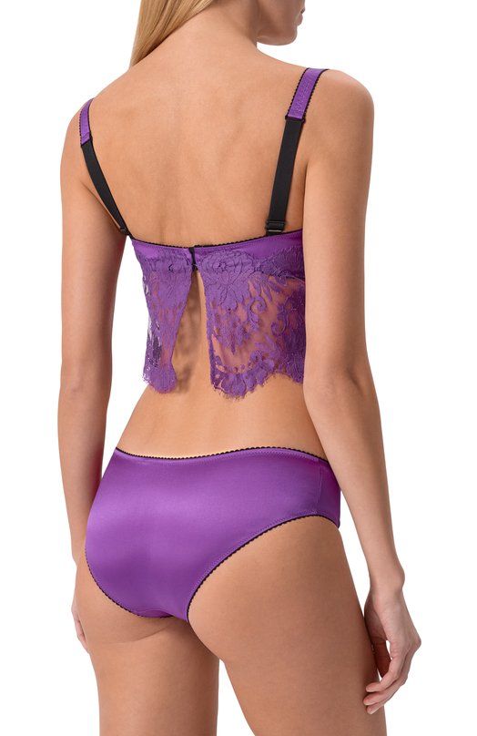 Бюстгальтер-балконет из шелка и хлопка Dolce & Gabbana 07A43T/0N08P Фиолетовый  07A43T/0N08P Фото 3