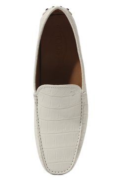 Мужские мокасины из кожи аллигатора TOD’S белого цвета, арт. XXM0GW00040050/AMIS | Фото 6 (Материал внутренний: Натуральная кожа; Материал сплава: Проставлено; Нос: Не проставлено; Материал внешний: Экзотическая кожа; Стили: Кэжуэл)