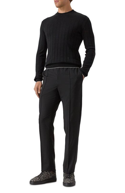 Джемпер из шелка и хлопка Balmain FH1KD000/KI73 Чёрный  FH1KD000/KI73 Фото 2