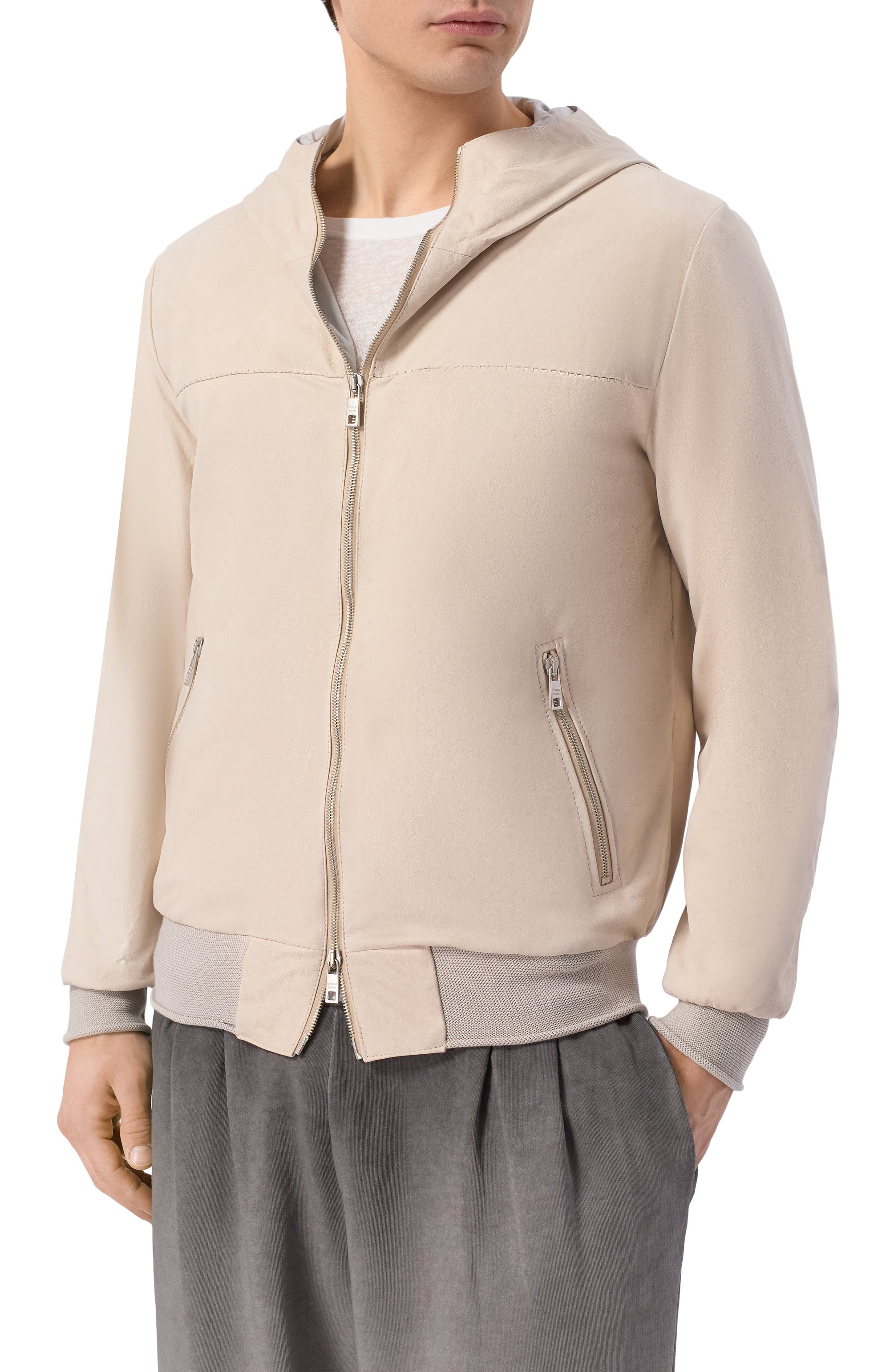 Кожаный бомбер GIORGIO BRATO, арт. GU26S14096NAPSTM, фото 3