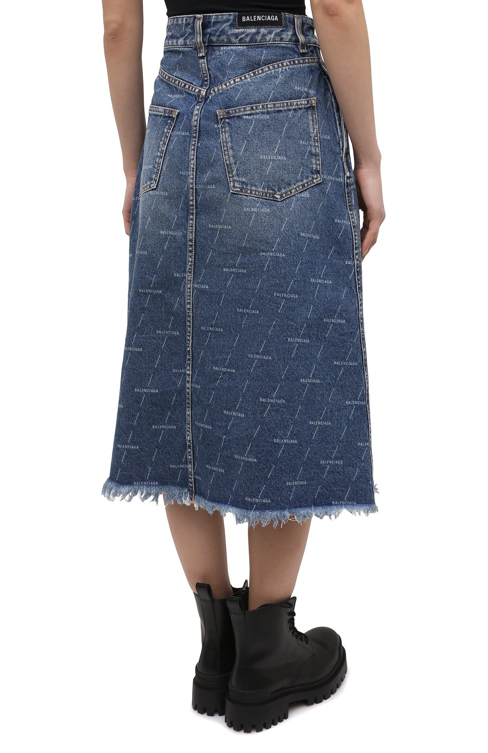 Джинсовая юбка BALENCIAGA синего цвета по цене 78100 руб., арт. 641517/TJW53, фото 4 Джинсовая юбка BALENCIAGA, арт. 641517/TJW53, фото 4