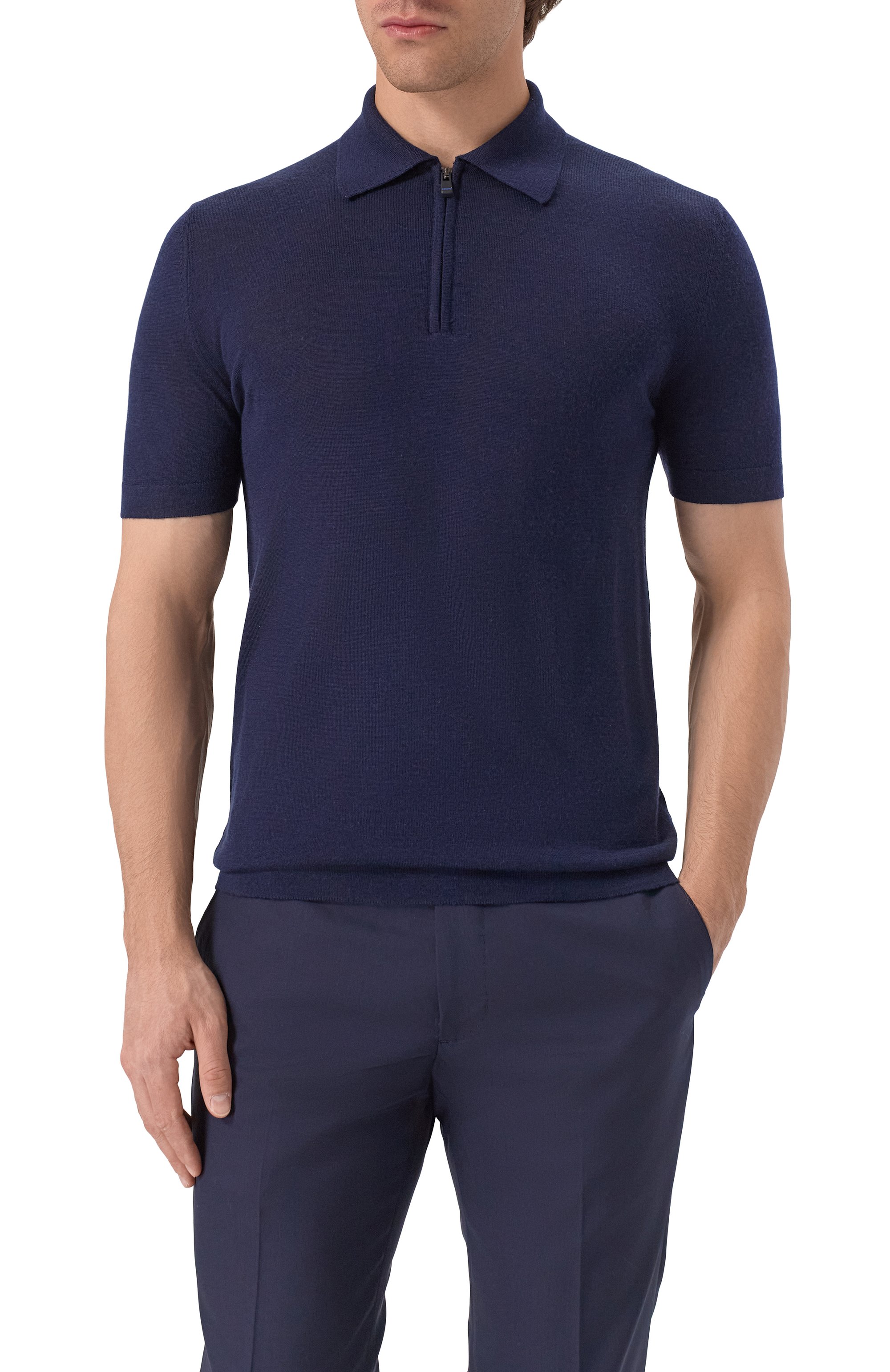 Поло из шерсти и шелка KITON, арт. UMM059205, фото 3