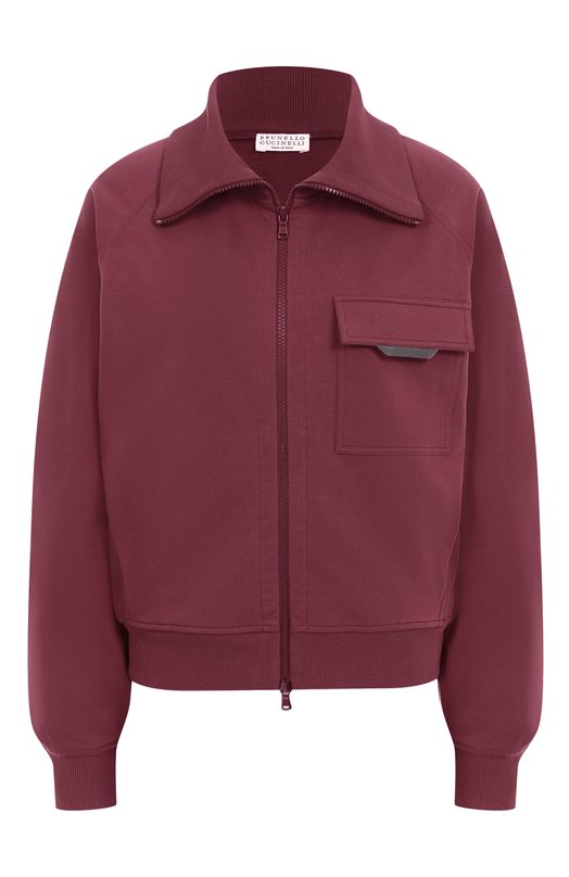 Хлопковая толстовка Brunello Cucinelli MP827SN706 Бордовый MP827SN706