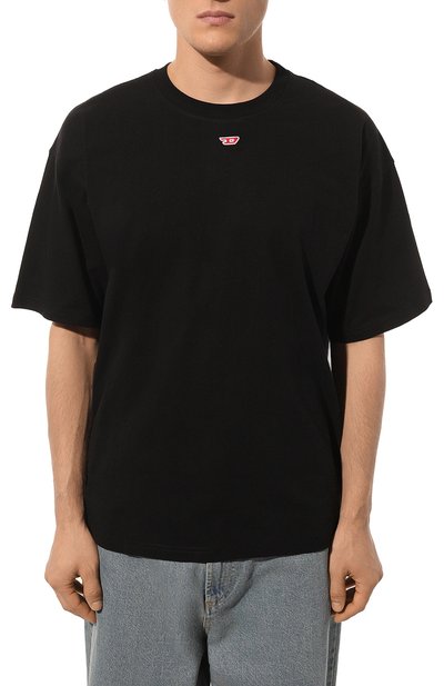 Хлопковая футболка DIESEL черного цвета по цене 8755 руб., арт. A13937/0NIAR, фото 3 Хлопковая футболка DIESEL, арт. A13937/0NIAR, фото 3