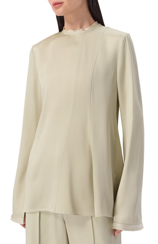 Атласная блузка Jil Sander J02NC0271/J76018 Зелёный  J02NC0271/J76018 Фото 3