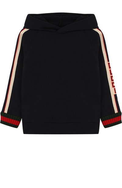 Хлопковое худи с контрастной отделкой GUCCI, арт. 497949/X9L52, фото 1