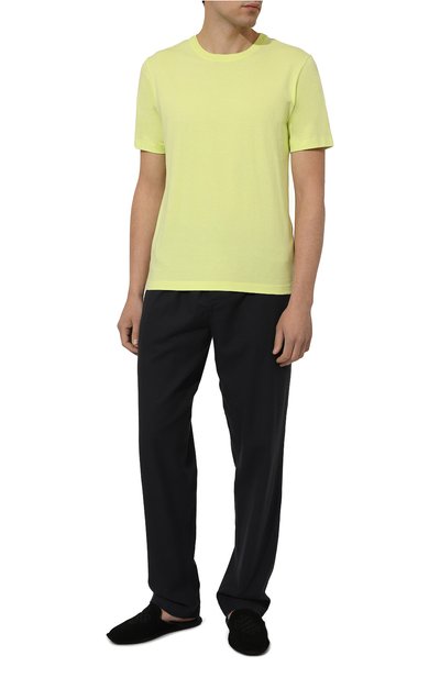 Хлопковая футболка HANRO желтого цвета по цене 9660 руб., арт. 075050, фото 2 Хлопковая футболка HANRO, арт. 075050, фото 2