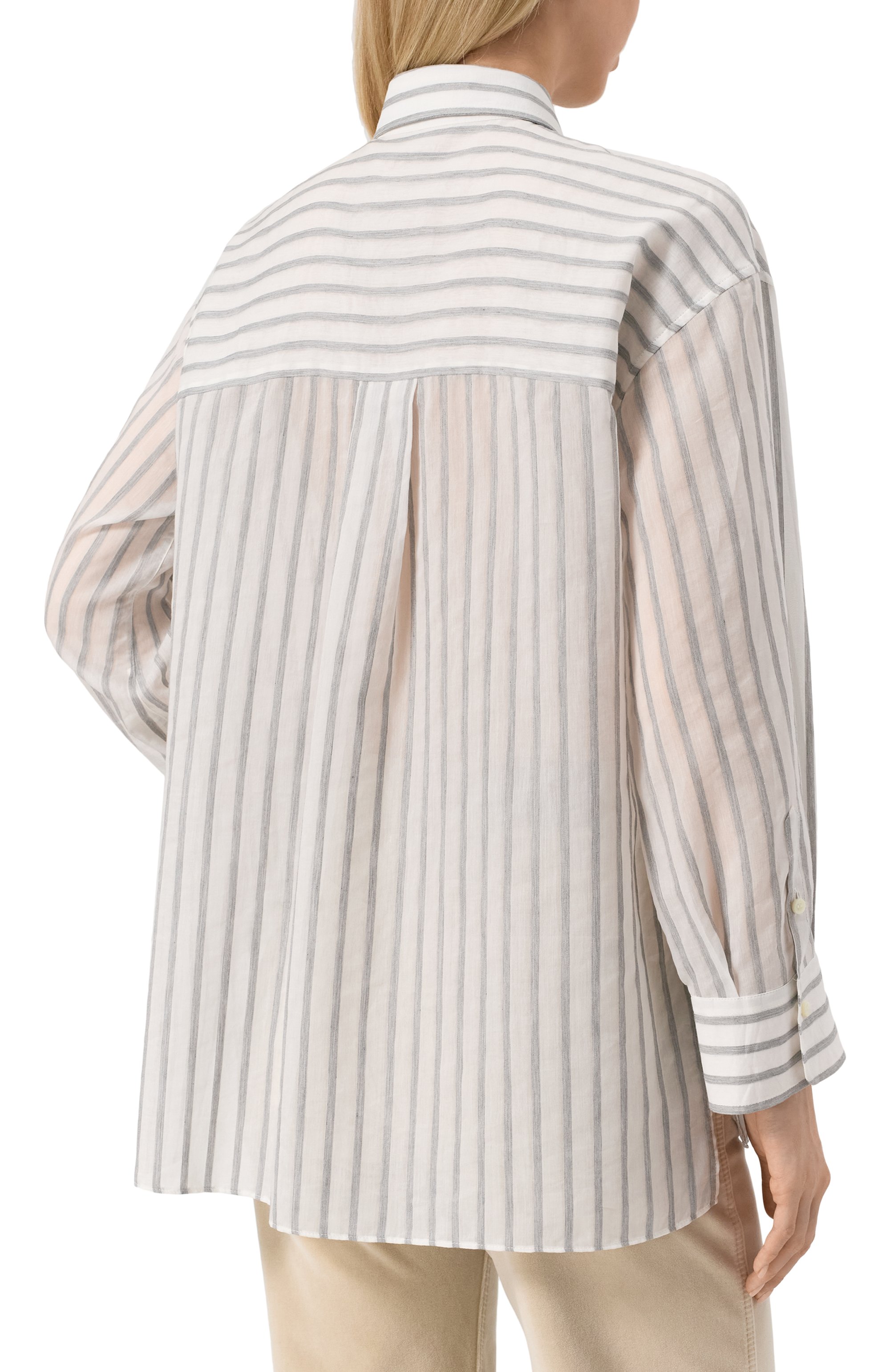 Рубашка из хлопка и шелка BRUNELLO CUCINELLI, арт. MP775MH666, фото 4