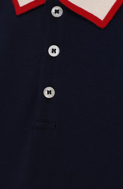 Хлопковое поло с контрастной отделкой GUCCI синего цвета по цене 18500 руб., арт. 512632/X9T64, фото 3 Хлопковое поло с контрастной отделкой GUCCI, арт. 512632/X9T64, фото 3