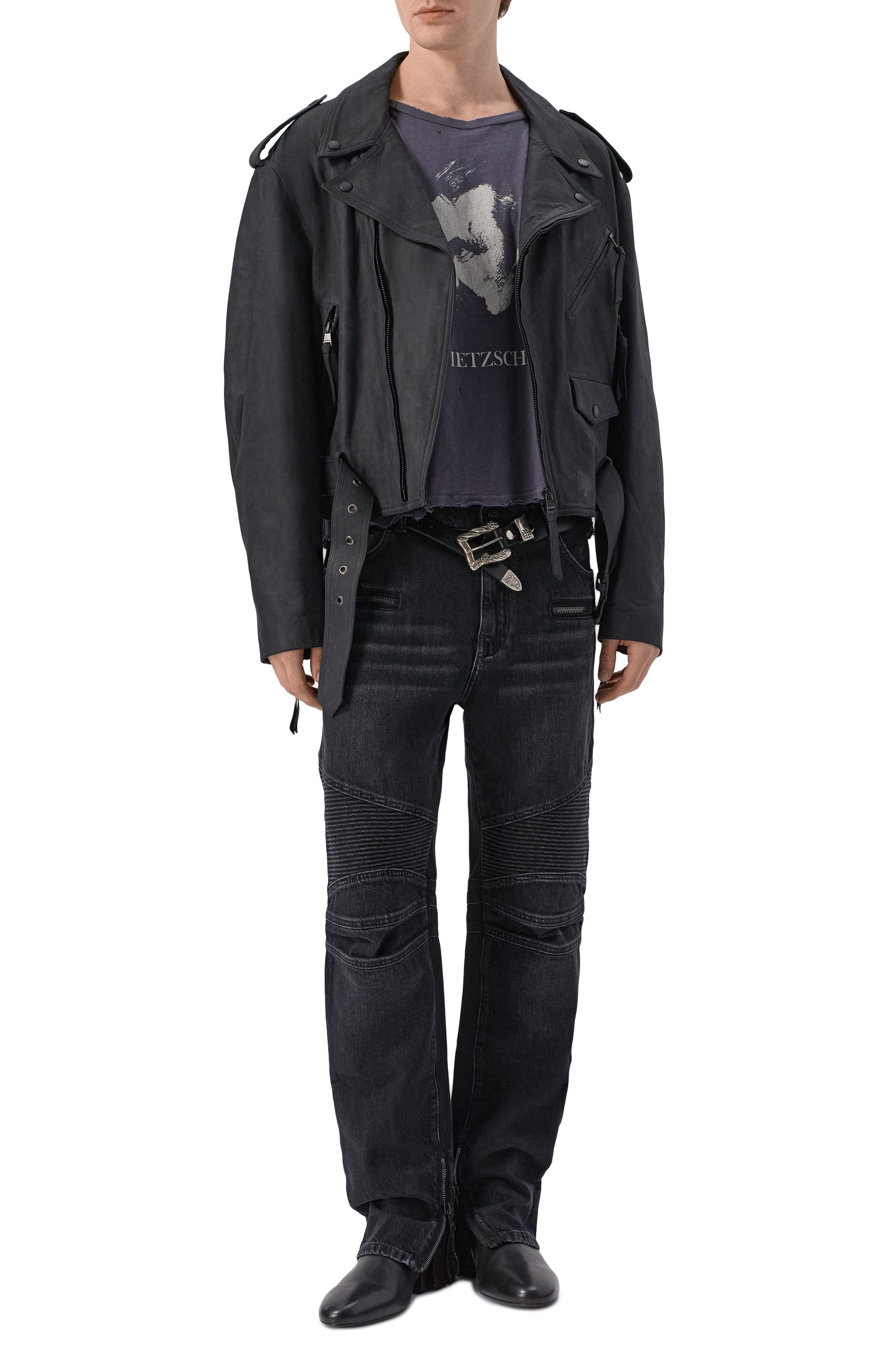 Хлопковая футболка ENFANTS RICHES DEPRIMES темно-серого цвета по цене 139500 руб., арт. 010-870/C0TT0N, фото 2 Хлопковая футболка ENFANTS RICHES DEPRIMES, арт. 010-870/C0TT0N, фото 2