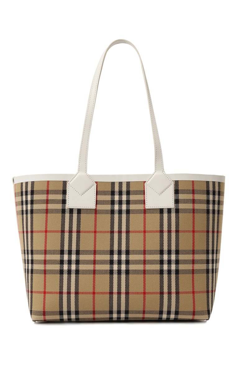 Женская сумка london small BURBERRY бежевого цвета, арт. 8072331A1464 | Фото 1 (Материал сплава: Проставлено; Размер: small; Материал: Текстиль; Драгоценные камни: Проставлено)