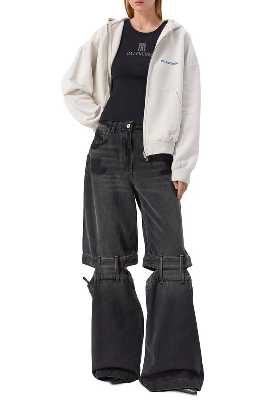 Хлопковая толстовка Balenciaga 803264/TSVP1 Кремовый  803264/TSVP1 Фото 2