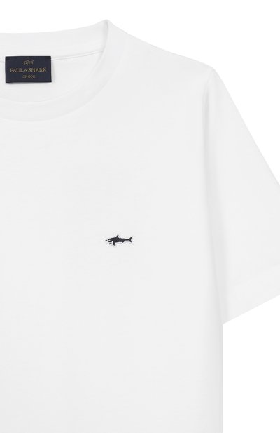 Хлопковая футболка PAUL & SHARK JUNIOR белого цвета по цене 9310 руб., арт. WUM004/LAA54/10A-16A, фото 3 Хлопковая футболка PAUL & SHARK JUNIOR, арт. WUM004/LAA54/10A-16A, фото 3