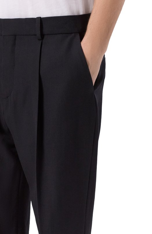Шерстяные брюки Balmain FH0PM110/WC09 Чёрный  FH0PM110/WC09 Фото 5