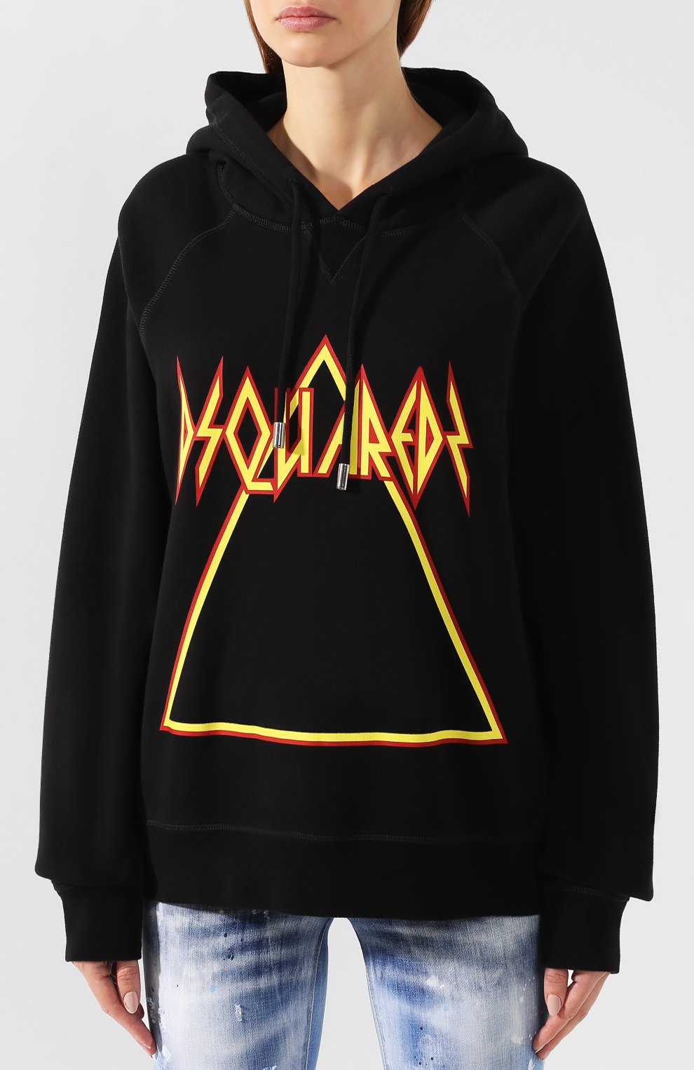 Хлопковое худи DSQUARED2 черного цвета по цене 41300 руб., арт. S72GU0233/S25042, фото 3 Хлопковое худи DSQUARED2, арт. S72GU0233/S25042, фото 3