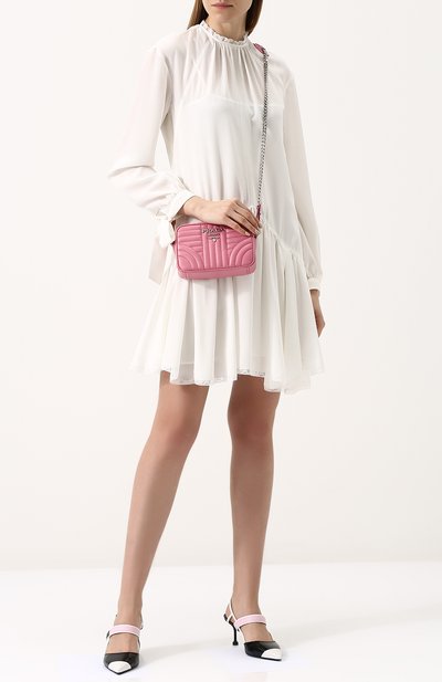 Однотонное мини-платье с оборками и драпировкой PRADA, арт. P35R0-1H51-F0304, фото 2