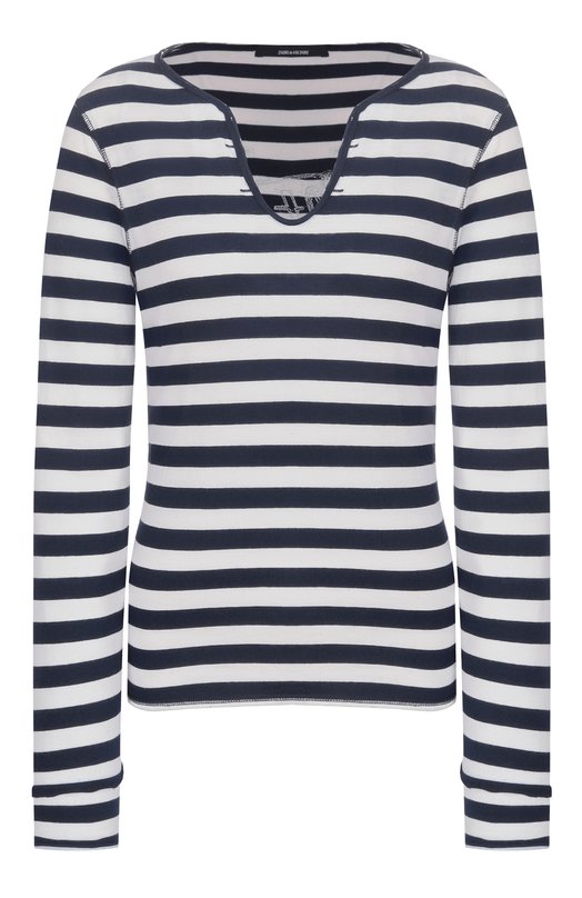 Хлопковый лонгслив Zadig and Voltaire JWTN02675 Синий JWTN02675