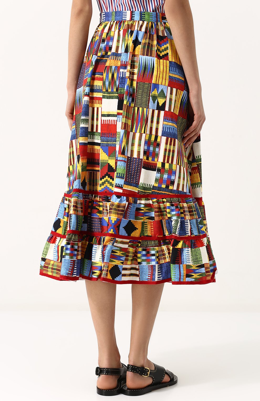 Хлопковая юбка-миди с принтом и оборкой STELLA JEAN, арт. J G 043 00 S 3085, фото 4