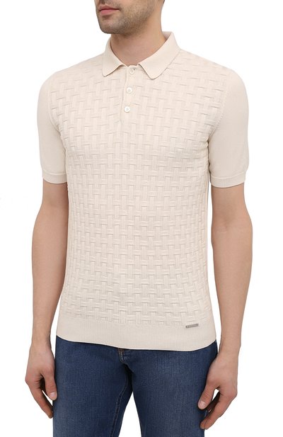Поло из шелка и хлопка IL BORGO CASHMERE кремового цвета по цене 57350 руб., арт. 56-1991-01G0, фото 3 Поло из шелка и хлопка IL BORGO CASHMERE, арт. 56-1991-01G0, фото 3