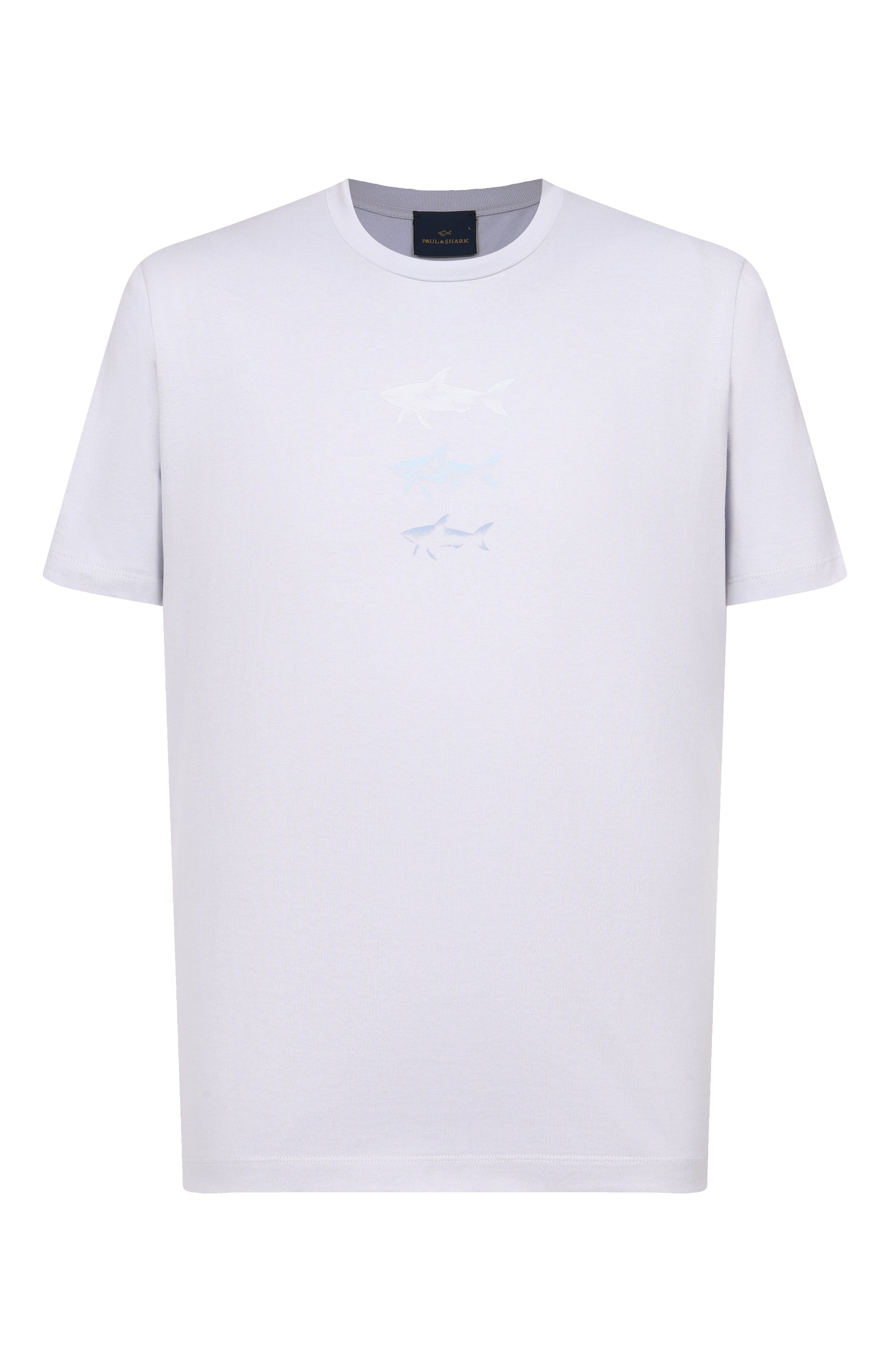 Хлопковая футболка PAUL&SHARK светло-голубого цвета по цене 26300 руб., арт. 26411048_001, фото 1 Хлопковая футболка PAUL&SHARK, арт. 26411048_001, фото 1