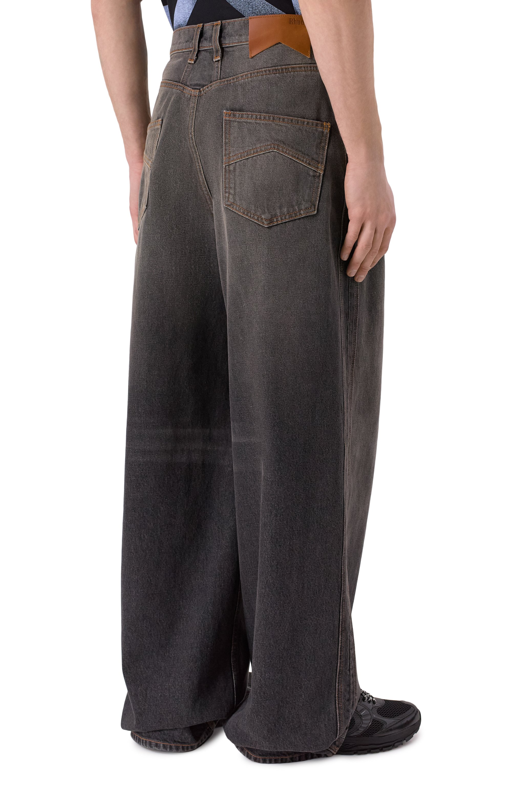 Джинсы RHUDE темно-серого цвета по цене 111000 руб., арт. RHFW25DP01012, фото 4 Джинсы RHUDE, арт. RHFW25DP01012, фото 4