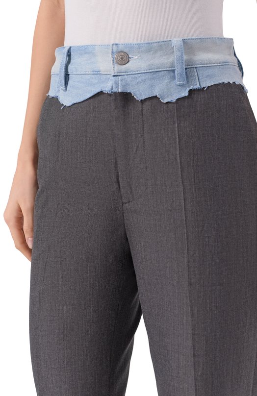 Брюки из шерсти и хлопка MM6 S52KA0557/MTN132 Серый  S52KA0557/MTN132 Фото 5