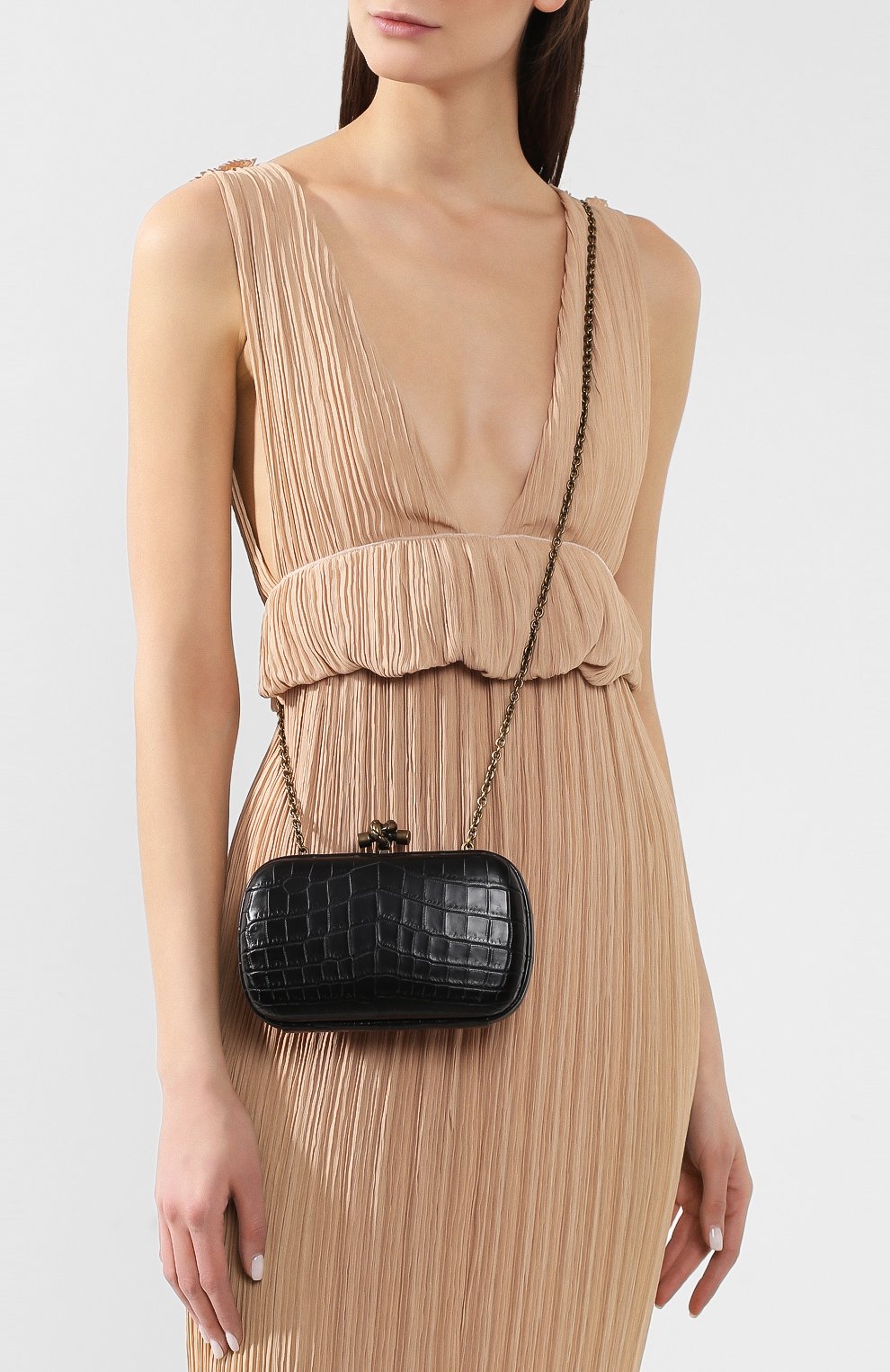 Клатч chain knot из кожи крокодила BOTTEGA VENETA, арт. 498478/VIABA/CNIL, фото 5