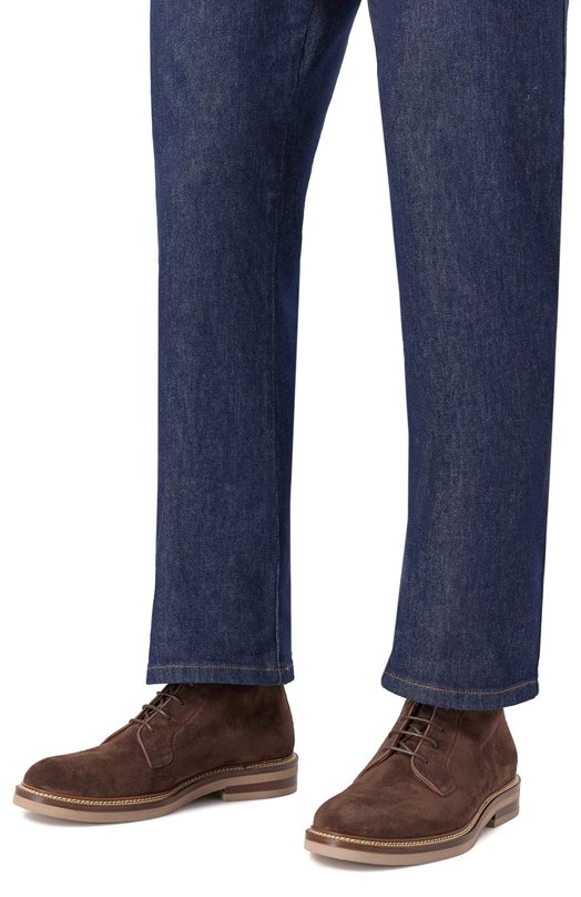 Замшевые ботинки Brunello Cucinelli MZUPEAT710 Коричневый  MZUPEAT710 Фото 3