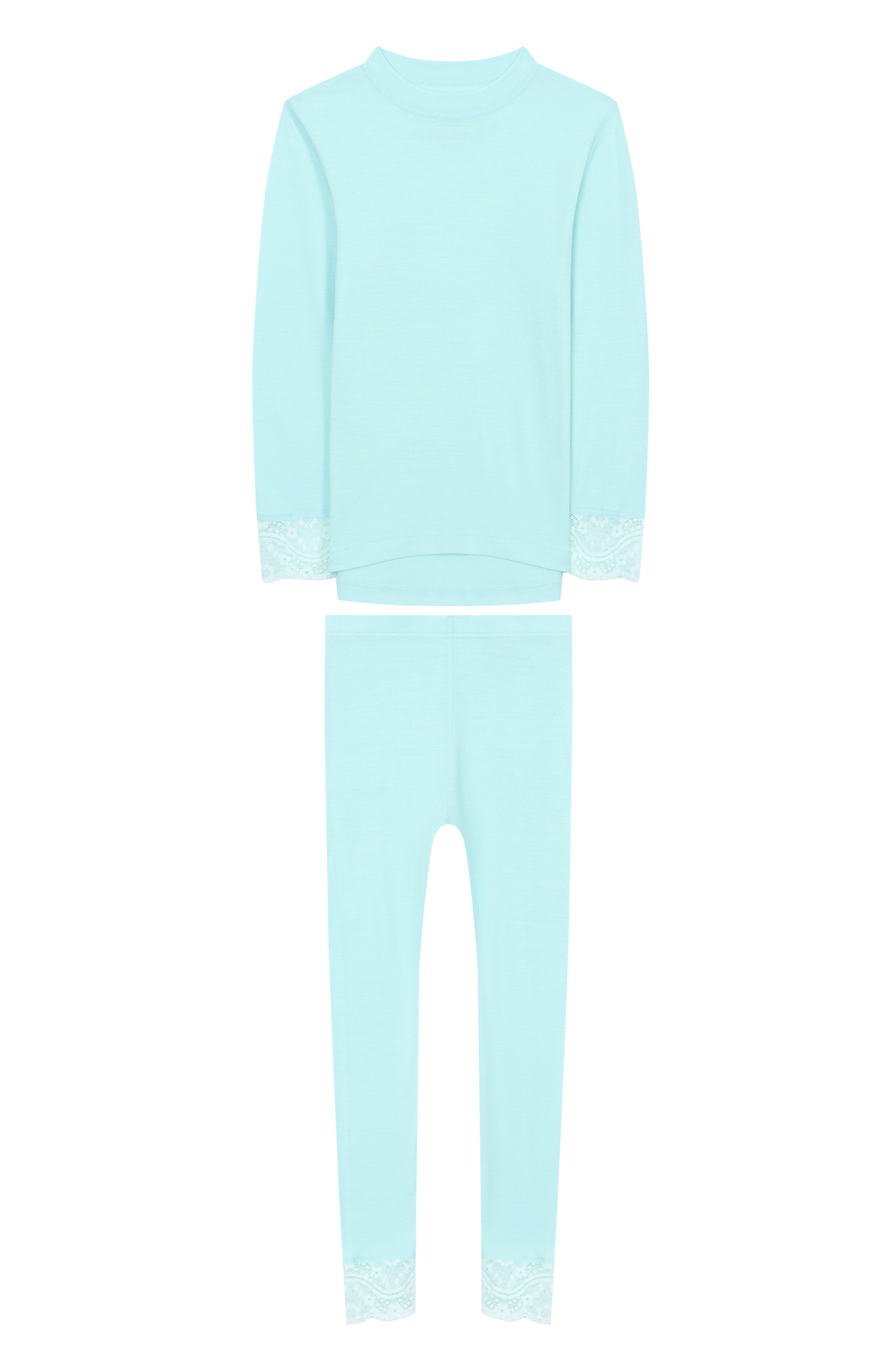 Шерстяной термокомплект WOOL AND COTTON голубого цвета по цене 10170 руб., арт. BRUFPK-K16, фото 1 Шерстяной термокомплект WOOL AND COTTON, арт. BRUFPK-K16, фото 1