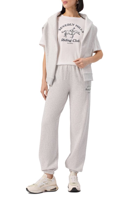 Хлопковая футболка Sporty and Rich T0089626255WH01 Белый  T0089626255WH01 Фото 2