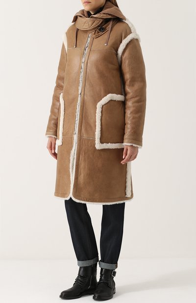 Дубленка прямого кроя с пуховой подстежкой MONCLER, арт. C2-093-49720-00-50179, фото 3