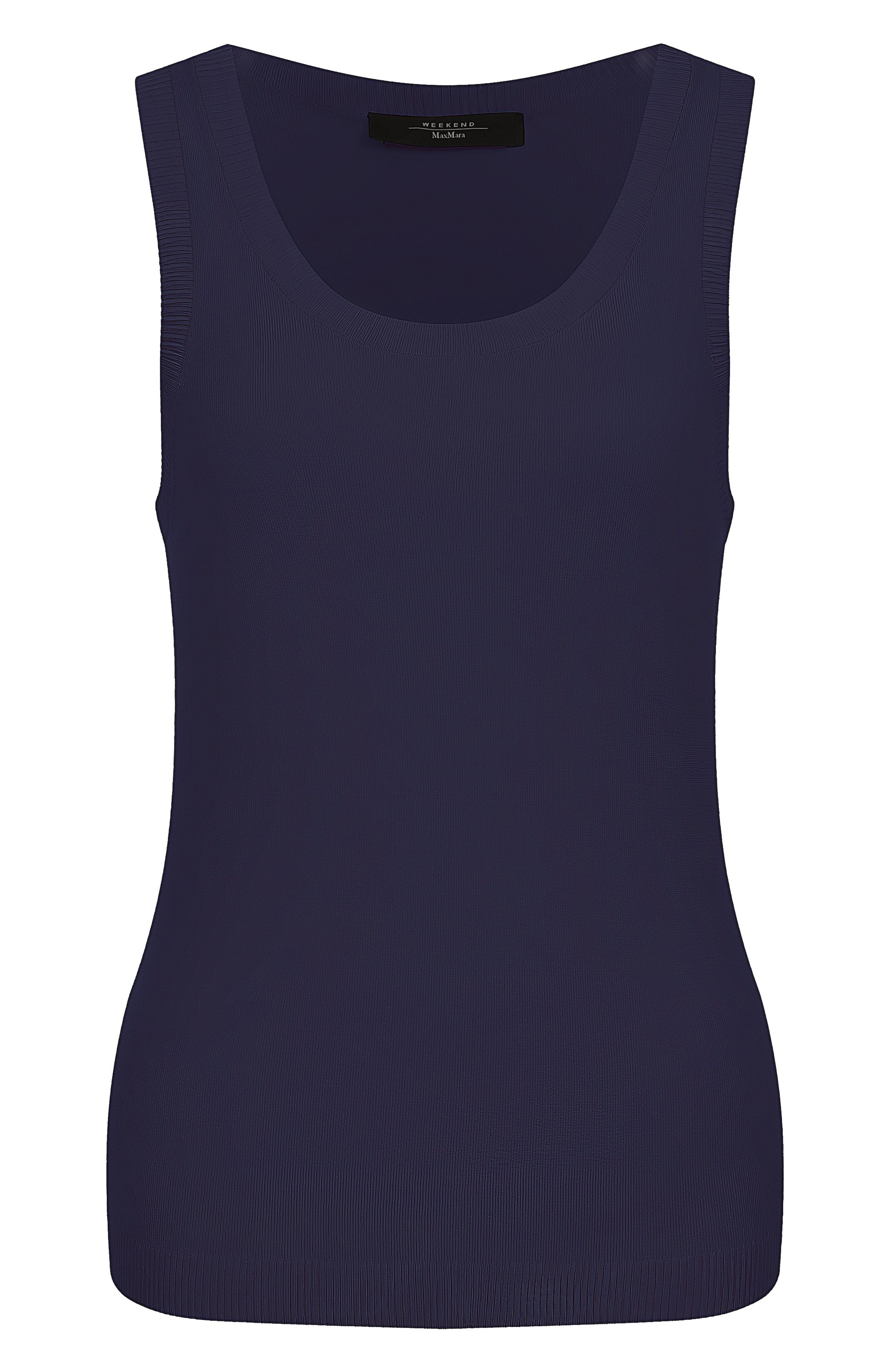 Майка из вискозы WEEKEND MAX MARA синего цвета по цене 19900 руб., арт. ASBUURG, фото 1 Майка из вискозы WEEKEND MAX MARA, арт. ASBUURG, фото 1