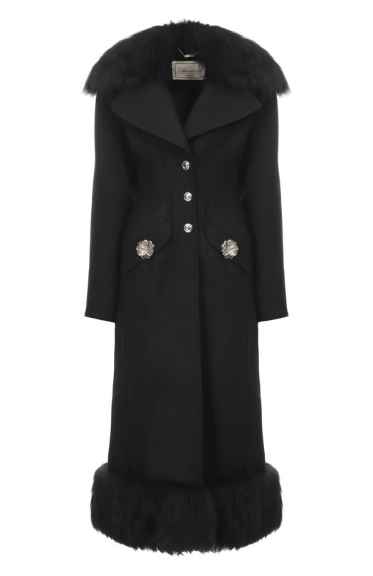 Пальто с отделкой из овчины Blumarine 4S035A Чёрный 4S035A