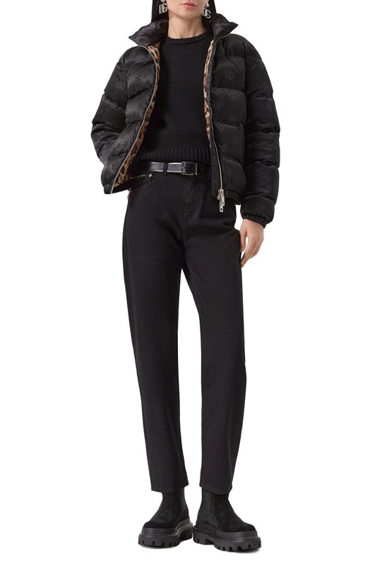 Атласный пуховик Dolce & Gabbana F9P48T/FJSCW Чёрный  F9P48T/FJSCW Фото 2