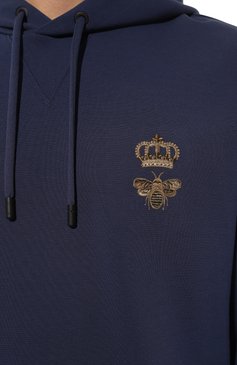 Мужской хлопковое худи DOLCE & GABBANA синего цвета, арт. G9ACJZ/HU7H9 | Фото 5 (Рукава: Длинные; Драгоценные камни: Проставлено; Материал внешний: Хлопок, Синтетический материал; Материал сплава: Проставлено; Длина (для топов): Стандартные; Мужское Кросс-КТ: Худи-одежда; Принт: Без принта; Стили: Кэжуэл)