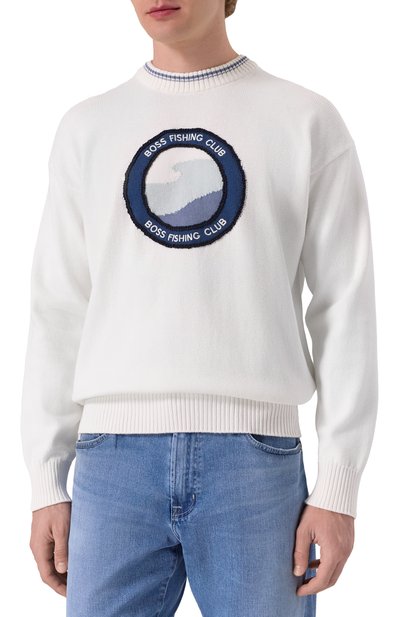 Хлопковый свитер BOSS ORANGE, арт. 50536391, фото 3