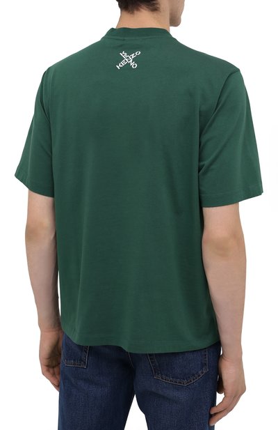 Хлопковая футболка kenzo sport KENZO зеленого цвета по цене 17650 руб., арт. FA65TS5024SJ, фото 4 Хлопковая футболка kenzo sport KENZO, арт. FA65TS5024SJ, фото 4