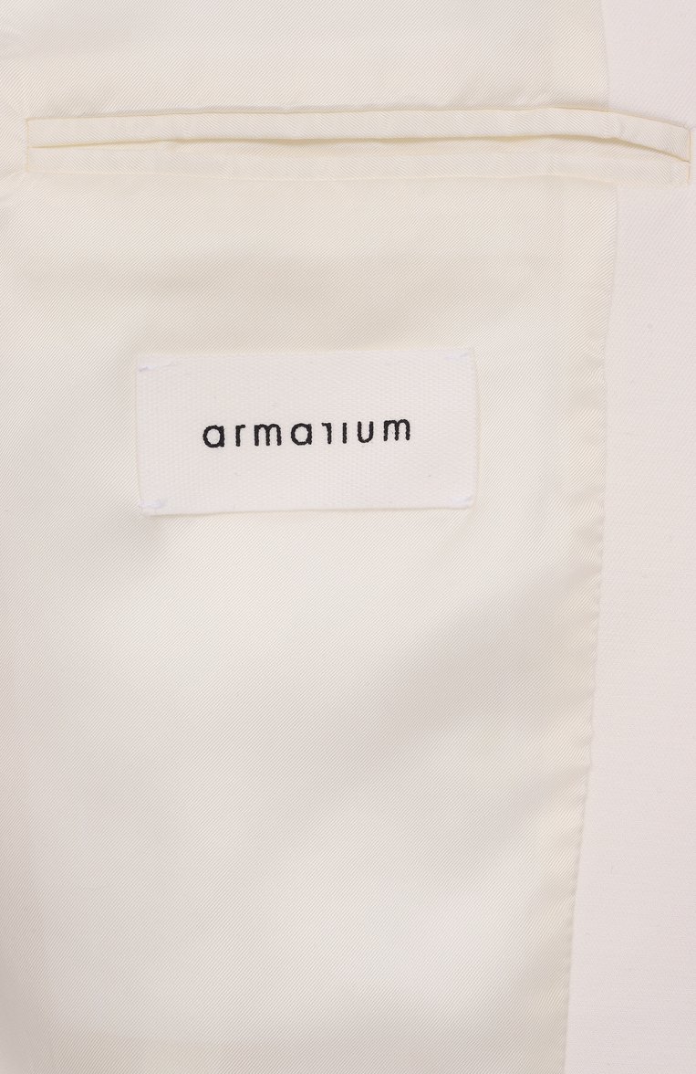 Женский хлопковый жакет ARMARIUM белого цвета, арт. ARMFWB004/C011 | Фото 7 (Рукава: Длинные; Длина (для топов): Удлиненные; Стили: Кэжуэл; Женское Кросс-КТ: Жакет-одежда; Материал внешний: Хлопок; 1-2-бортные: Однобортные; Автоматизация состава: Проставлено; Автоматизация ТО: Проставлено)