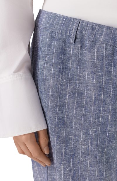 Брюки из вискозы и льна PIETRO BRUNELLI синего цвета по цене 18600 руб., арт. PN0196/LICUBA, фото 5 Брюки из вискозы и льна PIETRO BRUNELLI, арт. PN0196/LICUBA, фото 5