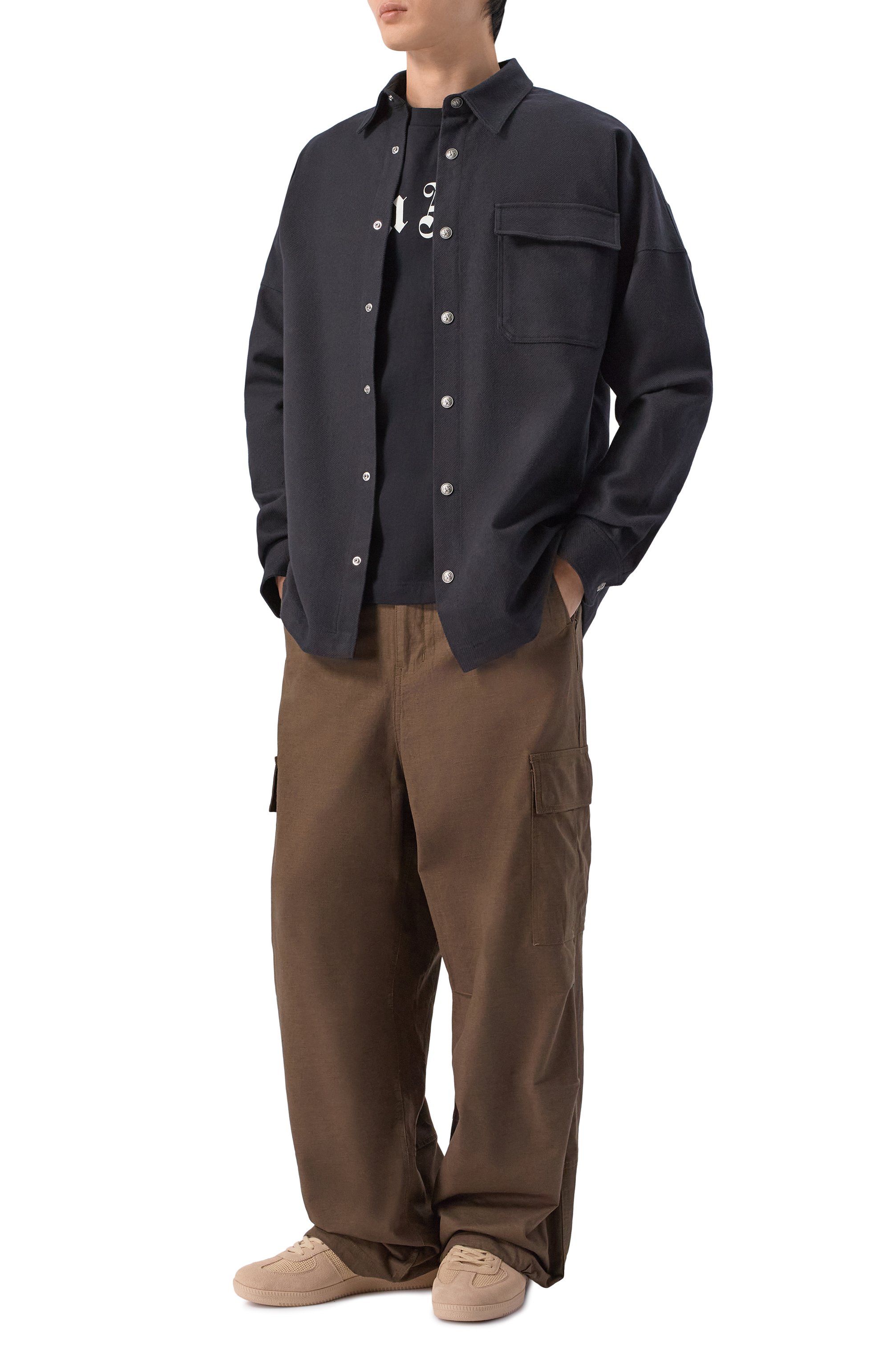 Хлопковая рубашка PALM ANGELS, арт. PMES044S26FAB001, фото 2