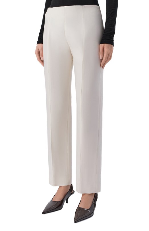 Брюки из шерсти и шелка TOTEME 261-WRB0377-FB0567 Кремовый  261-WRB0377-FB0567 Фото 3