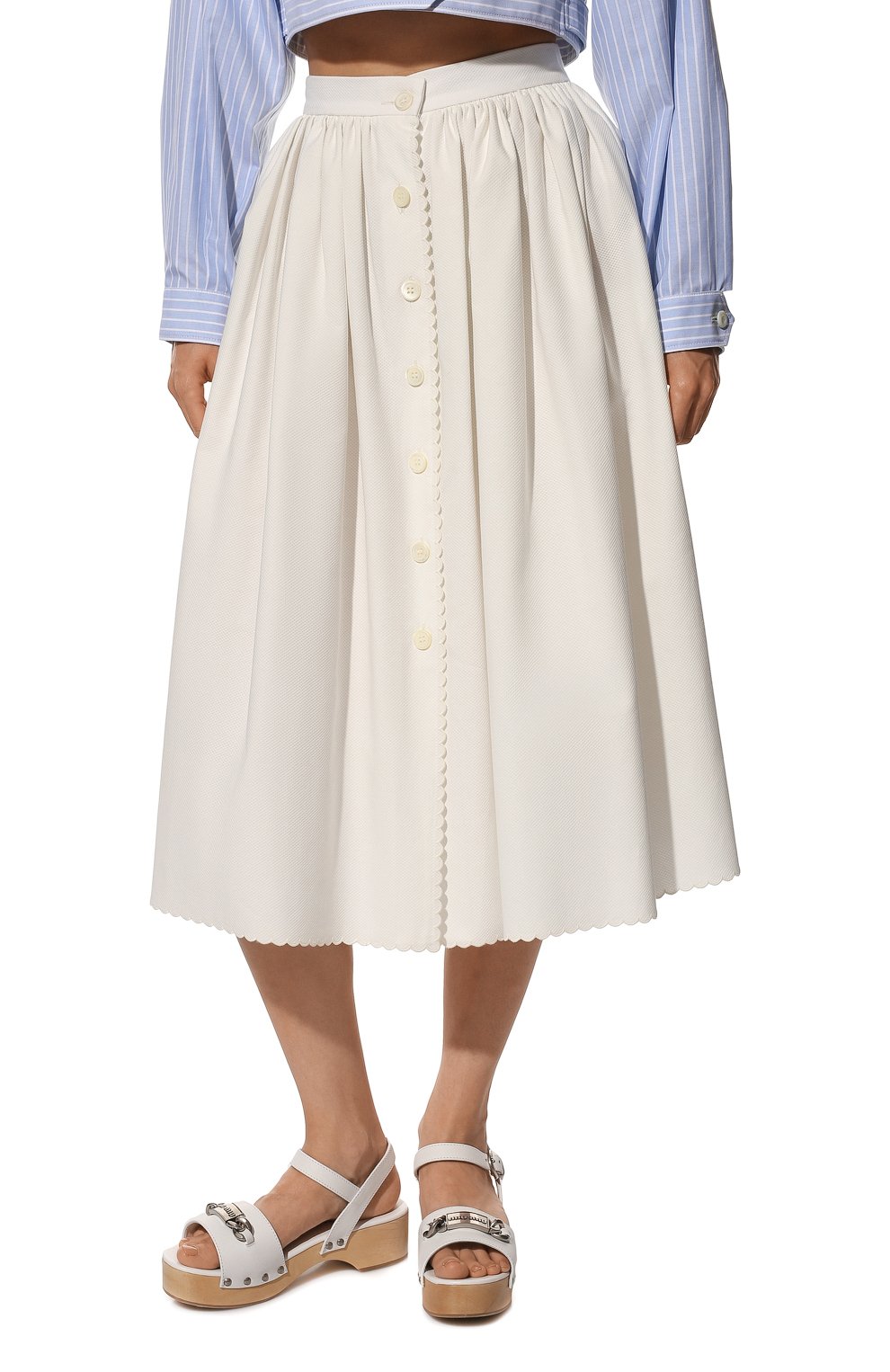 Хлопковая юбка MIU MIU, арт. MG1597-QZT-F0K74, фото 3