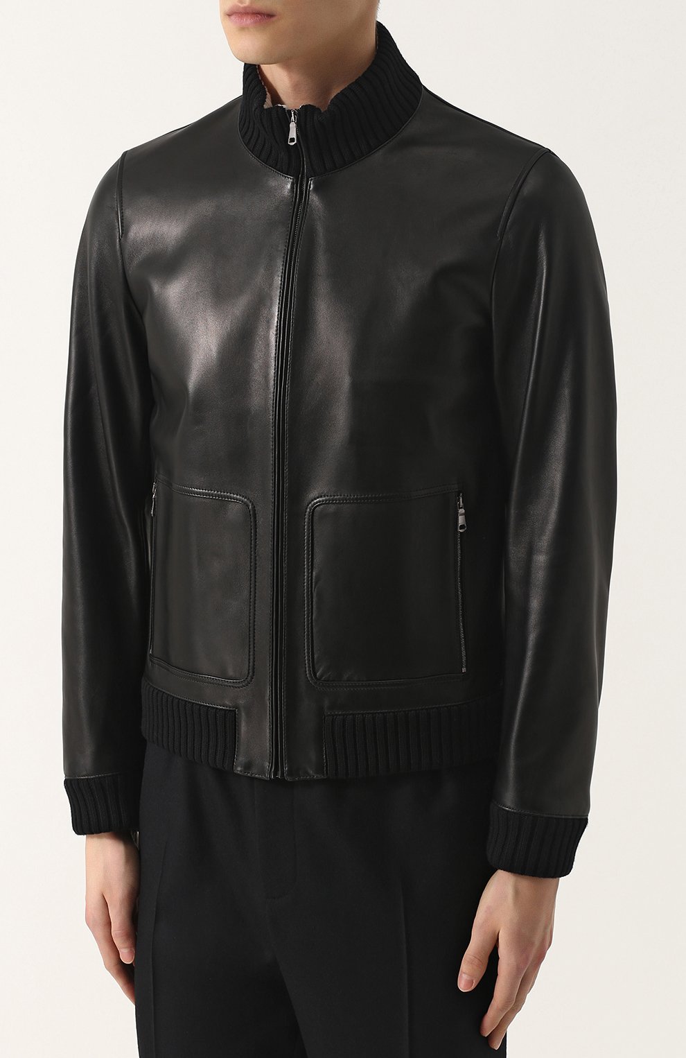 Кожаный бомбер на молнии с воротником-стойкой GUCCI, арт. 408378/XG136, фото 3